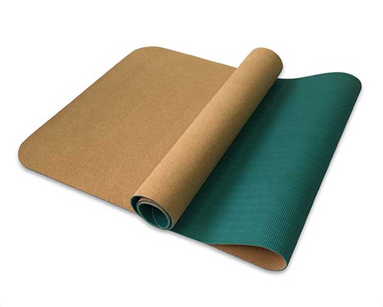 Wholesale-Eco-Double-Layer-Printed-Custom-TPE-Cork-Yoga-Mat-2 natural cork yoga mat
