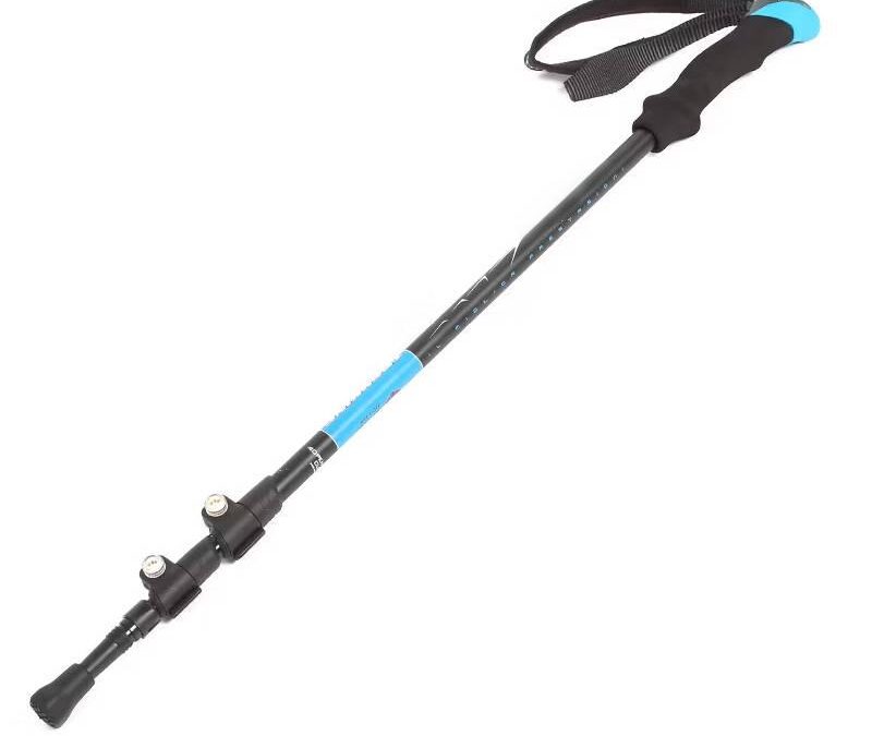 Aluminum Alloy External Lock Multi-Functional Walking Cane Hiking Outdoor Trekking Pole