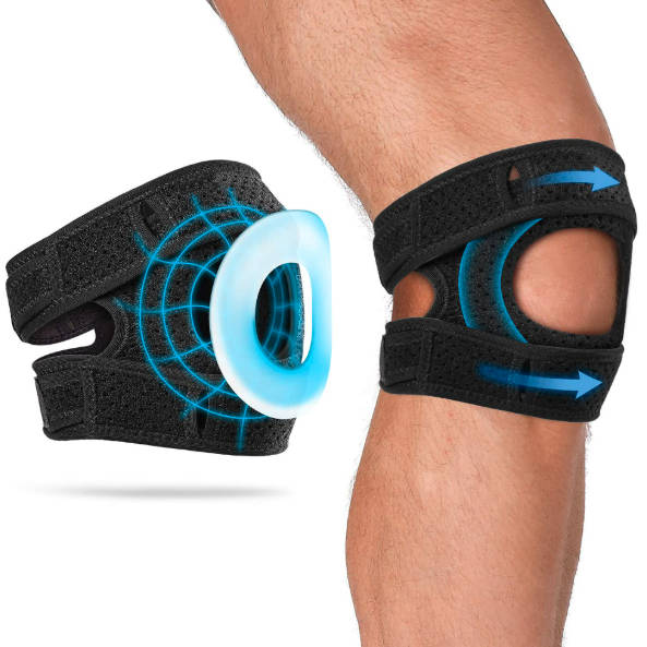 Black Patellar Knee Pads Adjustable Knee Brace Teen Strap Knee Pads