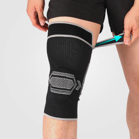 Breathable Knee Pain Relief Brace with Adjustable Neoprene Strap Silicone Gel Pads