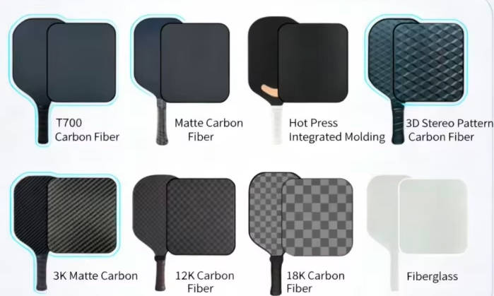 Raquette de pickleball en fibre de carbone aramide Kevlar pressée à chaud 18K 3K nid d'abeille 16 mm (6)