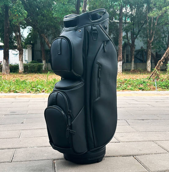 Professional Custom Logo Golf Cart Bag Durable Waterproof PU Leather Golf Bag 2