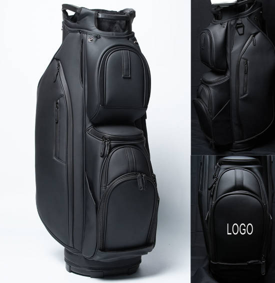 Professional Custom Logo Golf Cart Bag Durable Waterproof PU Leather Golf Bag 3