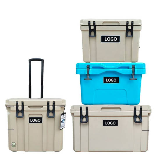 Glacière portable mini rétro en plastique rotomoulé isotherme personnalisée avec logo pour l'extérieur
